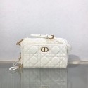 Fake 1:1 DIOR CARO DOUBLE POUCH Supple Cannage Calfskin S5037U white HV07027YK70