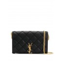 Fake 1:1 SAINT LAURENT leather shoulder bag Y585031 black HV07757YK70