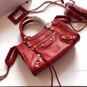 Fake Balenciaga The City Handbag Calf leather 382567 red HV00226lF58