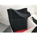 Fake Cheap Celine Seau Sangle Original Suede Leather Shoulder Bag 3369 black HV00714Kt89