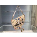 Fake Cheap DIOR Beige Multicolor Dior Hibiscus Metallic Thread Embroidery SADDLE BAG M0446C Beige HV08334Kt89