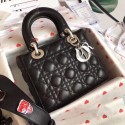 Fake Dior lucky badges Original sheepskin Tote Bag A88035 black HV09269tu77