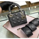 Fake Dior MINI LADY DIOR CALFSKIN BAG M0573 black HV10729tu77