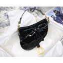 Fake Dior MINI SADDLE BAG IN black patent calfskin M0447 HV00550uQ71