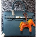 Fake Hermes Birkin 30CM Tote Bags Litchi Leather H30LI Blue HV09306Qv16