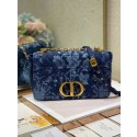 Fake MEDIUM DIOR CARO BAG Blue Dior Flowers Cannage Denim M9243UJ HV02727xR88