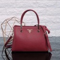 Fake Prada Calfskin Leather Tote Bag 0902 red HV05291Qv16