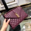 Fake SAINT LAURENT Medium satchel 487206 Burgundy HV11671xE84