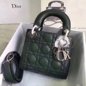 Fashion Dior Original Sheepskin Leather tote Bag M673 Blackish green HV01419Of26