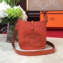 Fashion Hermes Evelyne original togo leather mini Shoulder Bag H1187 orange HV03564Of26