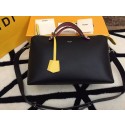 Fendi BY THE WAY Bag Calfskin Leather 55208 Black&Yellow HV01493nQ90