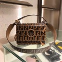 Fendi Calfskin Leather Flap Shoulder Bag 6885 brown HV07930OG45