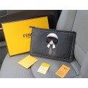 Fendi clutch original leather 20159 black HV09607Ri95