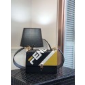 FENDI Kan I Leather Shoulder Bag 8BT283B black HV03370ED90