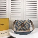 Fendi KAN I LOGO Handbag 8BS089 grey&Light blue HV04580Cw85