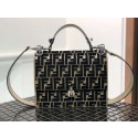 Fendi KAN I Multicolor fabric bag 8BT283A black&Khaki HV04501wv88