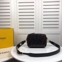 Fendi MINI CAMERA CASE Multicolor canvas bag 8BF097 black HV00243Yo25