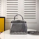 FENDI PEEKABOO ICONIC leather bag F0335 Silver HV00719Mn81