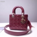 First-class Quality Dior lucky badges Original sheepskin Tote Bag A88035 burgundy HV07652Sf41