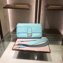 First-class Quality FENDI BAGUETTE large Shoulder Bag 8BR771A light blue HV01127Sf41