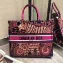 FUCHSIA DIOR BOOK TOTE DIOR ANIMALS EMBROIDERED CANVAS BAG M929 HV05750pB23