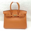 Hermes Birkin 25CM Tote Bag Original Leather H25 Orange HV06387UE80