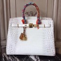 Hermes Birkin Tote Bag Croco Leather BK35 white HV08527JD28