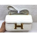 Hermes Constance Bag Croco Leather 3327 White HV03185OG45