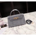 Hermes Kelly 19cm Tote Bag crocodile Leather KL19 grey HV10404KX86