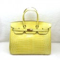 Hermes Kelly 35cm Tote Bag Croco Leather K35 Yellow HV00231uk46