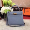 Hermes Kelly KY32 Tote Bag togo original Leather Light blue Gold hardware HV08898DI37