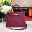 Hermes Kelly KY32 Tote Bag togo original Leather wine Gold hardware HV05162AM45