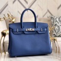 Hermes original Epsom Leather HB35O blue&silver Metal HV00995OG45