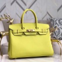 Hermes original Epsom Leather HB35O lemon&gold Metal HV02482Nw52