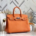 Hermes original Epsom Leather HB35O orange&silver Metal HV00380DV39