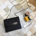 Hermes original epsom leather verrou chaine bag V23 black HV11528hk64