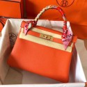 Hermes original Togo leather kelly bag KL320 orange HV01689KX86