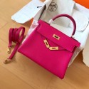 Hermes original Togo leather kelly bag KL320 rose HV07520JD63