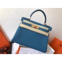 Hermes original Togo leather kelly bag KL320 sky blue HV10093tg76