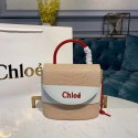 High Quality Chloe Small Aby Lock Chain Bag in Embossed Lizard Effect on Calfskin & Goatskin 3S035 White HV09500pR54