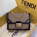 High Quality Fendi KAN U SMALL leather mini-bag 8BT312 black&apricot HV00055pR54