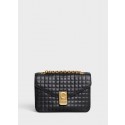 High Quality Imitation CELINE MEDIUM C BAG IN BICOLOUR QUILTED CALFSKIN CL87253 black HV01120Vu82