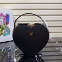 High Quality Prada Saffiano Original Leather Tote Heart Bag 1BH144 Black HV01026BH97