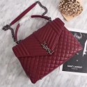 High Quality Replica Yves Saint Laurent Monogramme Calf leather Shoulder Bag 26681 Deep red HV03798aR54