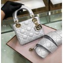 Hot Dior MINI LADY DIOR CALFSKIN BAG M0573 Silvery white HV09495Nm85