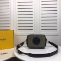 Imitation AAA Fendi MINI CAMERA CASE suede bag 8BS019A green HV06542kf15