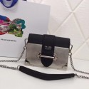 Imitation AAA Prada Cahier calf leather bag 1BH018 Silver HV01477kf15