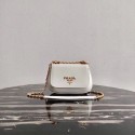 Imitation AAA Prada Saffiano leather shoulder bag 2BD275 white HV02732RP55