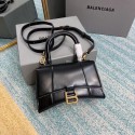 Imitation Balenciaga Hourglass XS Top Handle Bag shiny box calfskin 28331 black HV10154zn33