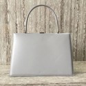 Imitation CELINE MEDIUM CLASP HANDBAG IN BOX CALFSKIN WITH PATINA 180923 light gray HV01454QN34